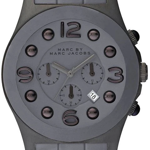 37946855_o2 Marc Jacobs Pelly Grey Dial Grey Silicone Strap Watch for Women - MBM2566