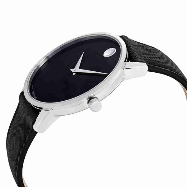 3844fab3-a243-495e-ac2e-2e423ced24ea_1.c0c9d0af3eaa432b15a249355b420ec7 Movado Museum Classic Black Dial Black Leather Strap Watch for Men - 0607194