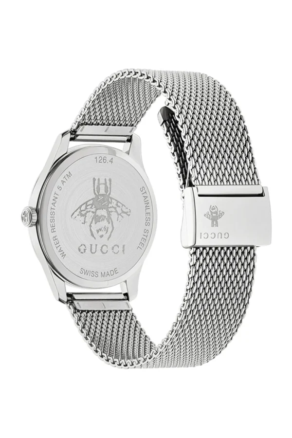 3_6a2e8eab-288f-4744-8b6c-5361aff64b15 Gucci G-Timeless Turquiose Mother of Pearl Dial Silver Mesh Bracelet Watch For Women - YA1264039