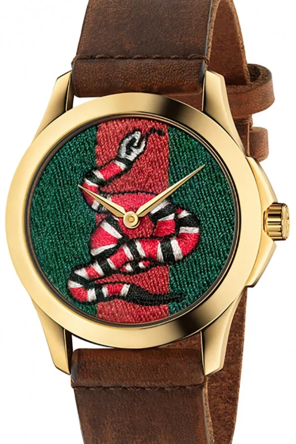 3_ab2f2a90-9f17-4377-aaab-a44691e541e2 Gucci G Timeless Quartz Two Tone Dial Brown Leather Strap Watch For Men - YA126451B