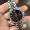 40cb2f17-29dc-4311-996f-9392acc78056 Tudor Style Automatic Black Dial Silver Steel Strap Watch for Men - M12710-0003