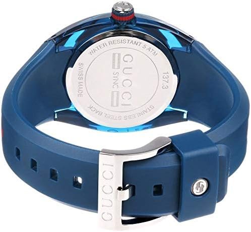 4125tzA8b1L._AC_SY1000 Gucci Sync Quartz Blue Dial Blue Rubber Strap Watch For Men - YA137304