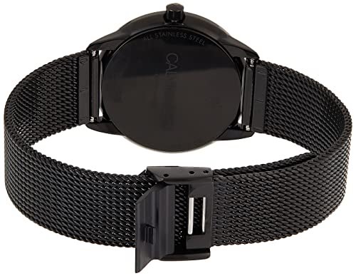 418b2lK8vLL Calvin Klein Minimal Black Dial Black Mesh Bracelet Watch for Women - K3M224X1