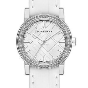 41NSPsvxOIL_ea579641-48e4-42d7-8f83-6debc8e1ccde Burberry The City Diamonds Silver Dial White Leather Strap Watch for Women - BU9221