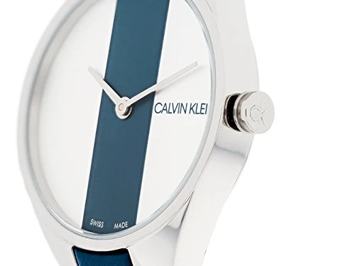 41cf2GBOoLL Calvin Klein Rebel Blue Silver Dial Blue Leather Strap Watch for Women - K8P231V6