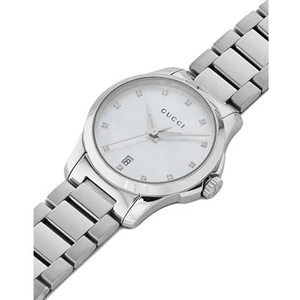 428-885736_d6c4867a-7d50-4413-aff1-e6614a592a66 Gucci G Timeless Diamonds Mother of Pearl Dial Silver Steel Strap Watch For Women - YA126542