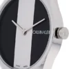Calvin Klein Rebel White Black Dial White Leather Strap Watch for Women - K8P231L1