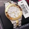 4e48d3a1-4190-4641-b9f4-bf2e4229ac10 Marc Jacobs Blade Chronograph Silver Dial Two Tone Steel Strap Watch for Women - MBM3177