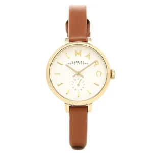 4k727v Marc Jacobs Sally White Dial Brown Leather Strap Watch for Women - MBM1351