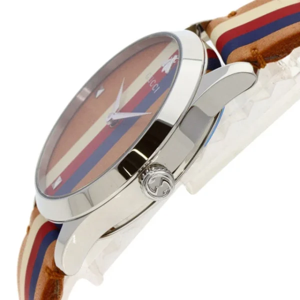 50401144-5 Gucci G Timeless Quartz Brown Dial Brown Leather Strap Watch For Men - YA1264078