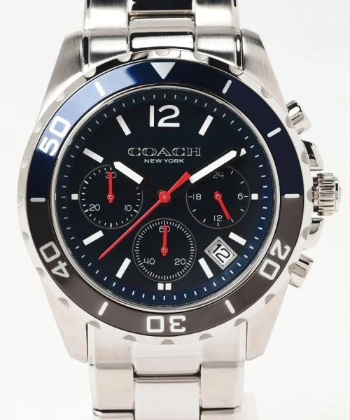 50514180406J_11 Coach Kent Chronograph Blue Dial Silver Steel Strap Watch for Men - 14602555