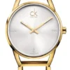 Calvin Klein Stately White Dial Gold Steel Strap Watch for Women - K3G2352W