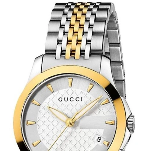 514wz6sWcSL-505325 Gucci G Timeless Silver Dial Two Tone Steel Strap Watch For Women - YA126511