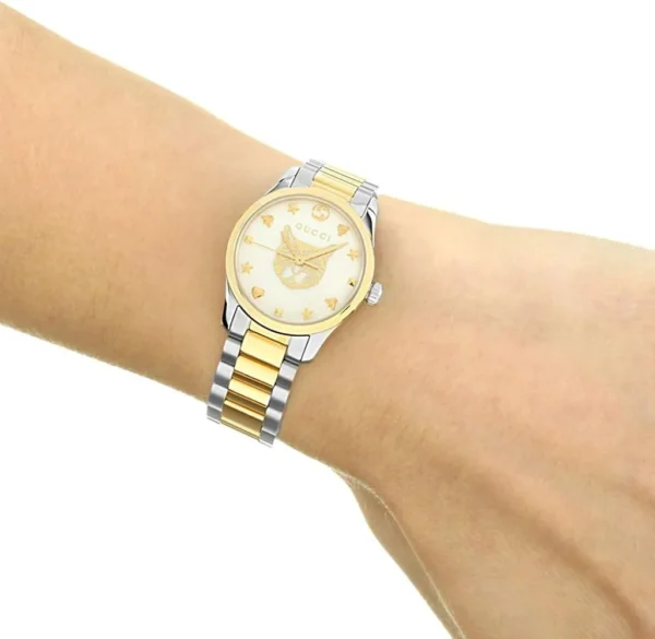 517iIzwYMzL._AC_UY1000 Gucci G Timeless Quartz Mother of Pearl Dial Two Tone Steel Strap Watch For Women - YA1265012