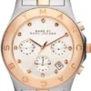 Marc Jacobs Blade Chronograph Silver Dial Two Tone Steel Strap Watch for Women - MBM3178