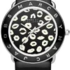 Marc Jacobs Amy Black Dial Black Leather Strap Watch for Women - MBM1163