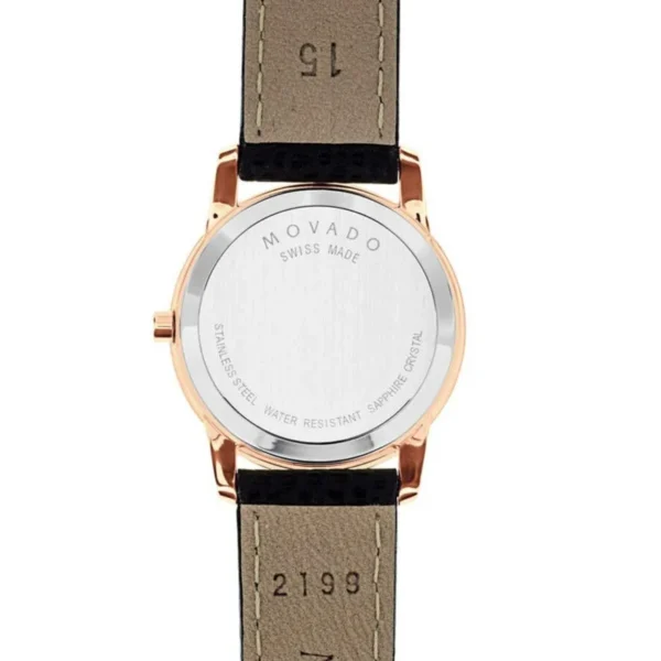 51fxXUoj5tL Movado Museum Classic Black Dial Black Leather Strap Watch For Women - 607061