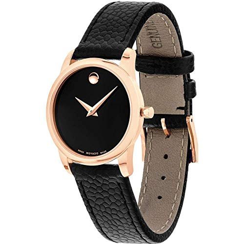 51lqG6MdNOL Movado Museum Classic Black Dial Black Leather Strap Watch For Women - 607061