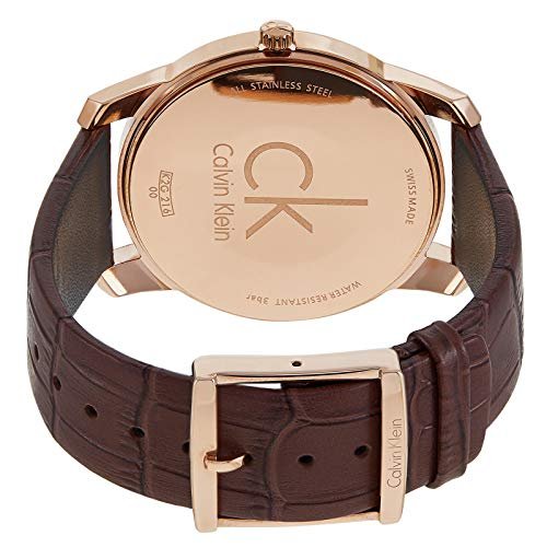 51mRNssARlL_8a64243f-9b4f-4ca5-b181-6213ee180b40 Calvin Klein City White Dial Brown Leather Strap Watch for Men - K2G21629