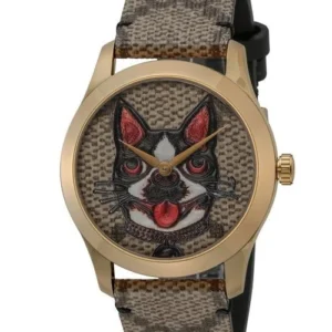 Gucci G-Timeless Brown Dial Brown Leather Strap Unisex Watch - YA1264057
