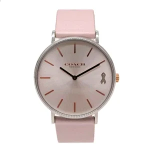 53850-2 Coach Perry White Dial Pink Leather Strap Watch for Women - 14503128