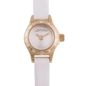 54c1c697bccd0630208948_30305189-b718-4cdb-87c6-a8edc0447a78 Marc Jacobs Blade White Dial White Leather Strap Watch for Women - MBM1344