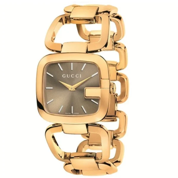 5997-881451 Gucci G Gucci Sunbrushed Brown Dial Rose Gold Steel Strap Watch For Women - YA125511
