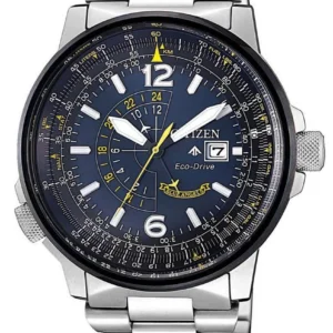 5fb841addbdbba00bae3807431010104-656138_e0cb728e-36c9-4357-82ac-1a9ddcb27cf9 Citizen Promaster Nighthawk Eco Drive Navy Blue Dial Silver Steel Strap Watch For Men - BJ7006-56L