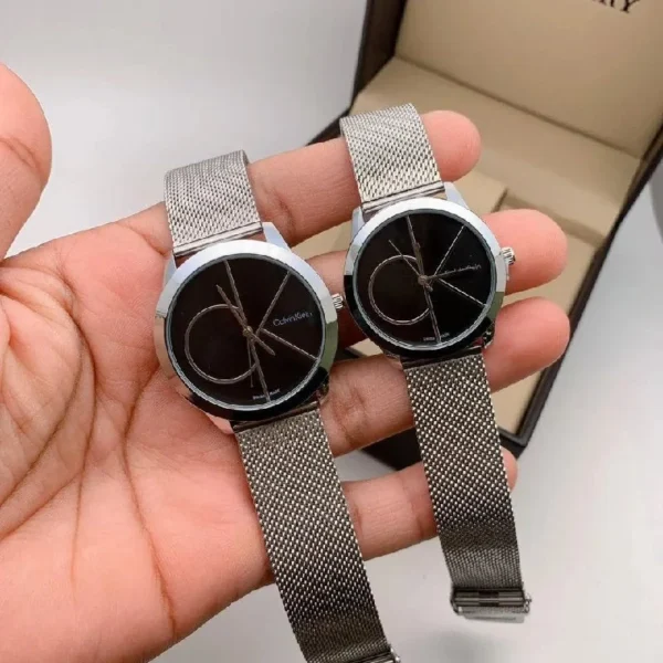 5ju43BUtrdATZxerQx1wDp_imagecropper1676271212605 Calvin Klein Minimal Black Dial Silver Mesh Bracelet Watch for Women - K3M22123