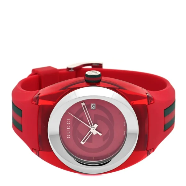 610b4a6ff283b3ce186b81409cd8ebc8_3dd24622-9f4e-4abd-9d4f-08eddd512648 Gucci Sync XXL Quartz Red Dial Red Rubber Strap Unisex Watch - YA137103