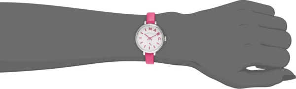 61CnX3fIioL Marc Jacobs Sally White Dial Pink Leather Strap Watch for Women - MBM1353