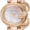 61Kxll79ZlL._AC_UY1000 Gucci Guccisima Quartz Mother of Pearl White Dial Rose Gold Steel Strap Watch for Women - YA134512