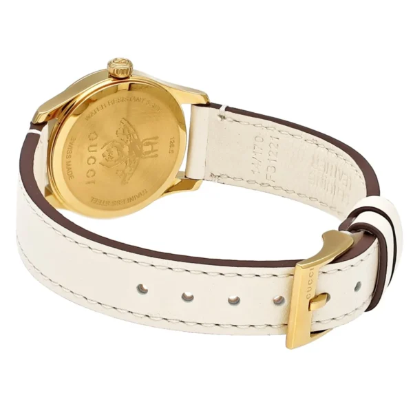 61SdNhmmfLL Gucci G Timeless Quartz Red & Green Dial Beige Leather Strap Watch For Women - YA1265009