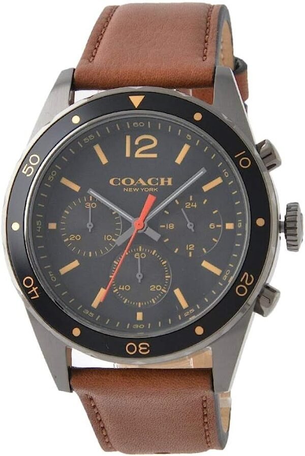 61UQHQYf7RL._AC_UY1000 Coach Sullivan Chronograph Black Dial Brown Leather Strap Watch for Men - 14602070