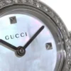 61V-sKtYyfL._AC_UY900 Gucci Diamantissima Diamonds Mother of Pearl Dial Black Leather Strap Watch For Women - YA141511
