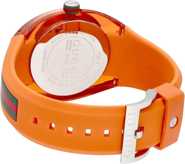 61WnUQyi79L._AC_UY1000_b453546e-f625-4c30-aa9b-7cd977d5ef0e Gucci Sync XXL Quartz Orange Dial Orange Rubber Strap Unisex Watch - YA137108