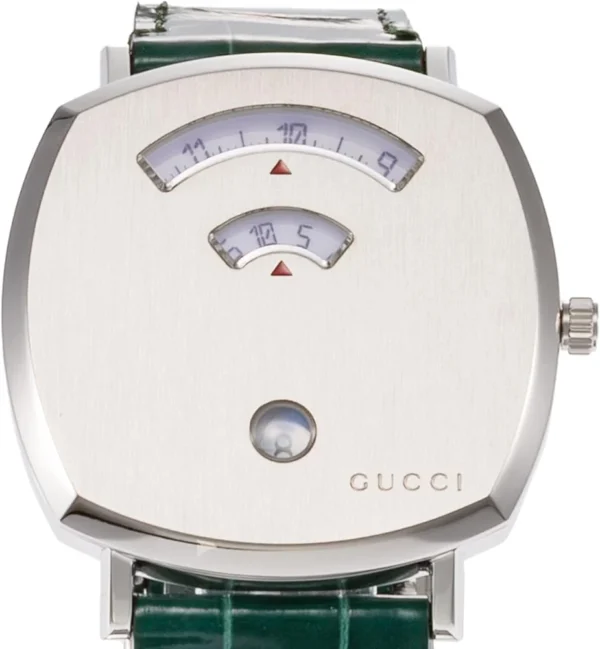 61cA95HdTZL._AC_UY1000_81bcdb28-bba9-4a47-99a4-04b3add0948d Gucci Grip Quartz Silver Dial Green Leather Strap Watch For Women - YA157414