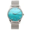 61drBqPCzFL-280468_c0c4711d-37a6-46de-bb20-2a835f781d51 Gucci G-Timeless Turquiose Mother of Pearl Dial Silver Mesh Bracelet Watch For Women - YA1264039