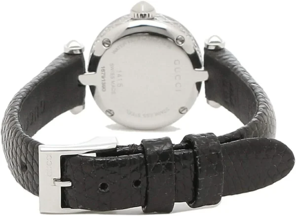 61fBj0ySkjL._AC_UY900_f2844762-ef17-4f5c-9560-df6a1a20d7cd Gucci Diamantissima Diamonds Mother of Pearl Dial Black Leather Strap Watch For Women - YA141511