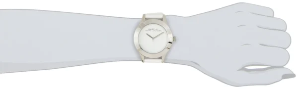 Marc Jacobs Blade White Dial White Leather Strap Watch for Women - MBM1200