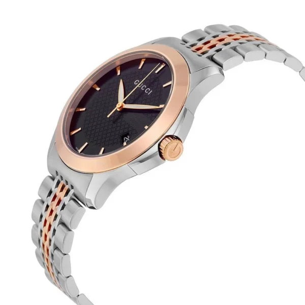 61pO9nJg27L-985898 Gucci G Timeless Black Dial Two Tone Steel Strap Watch For Men - YA126410
