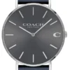 Coach Charles Grey Dial Black Leather Strap Watch for Men - 14602150