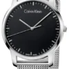 61rYsFwYUFL Calvin Klein City Chronograph Black Dial Silver Mesh Bracelet Watch for Men - K2G2G121