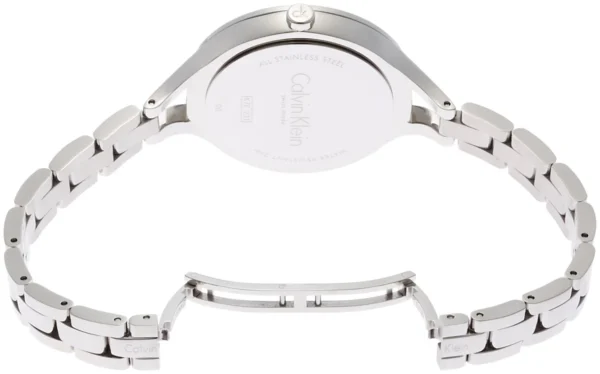 Calvin Klein Graphic Black Dial Silver Steel Strap Watch for Women - K7E23141