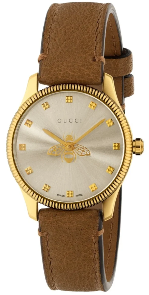 632120_I86A0_9730_001_100_0000_Light_db4da185-a7a2-4f95-8677-0f51f82f1234 Gucci G Timeless Quartz Silver Dial Brown Leather Strap Watch For Women - YA1265022