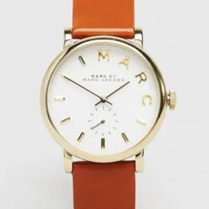 6670150-1-tan-454627 Marc Jacobs Baker White Dial Brown Leather Strap Watch for Womern - MBM1316