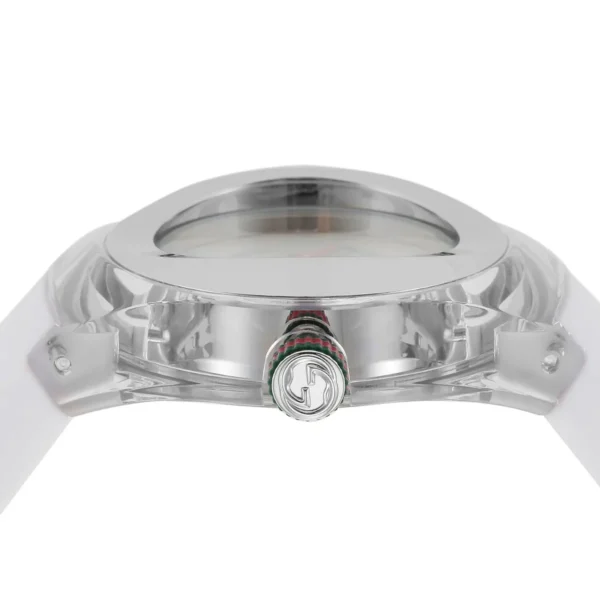 67632e4e-5083-4450-81a9-b9b33ee45564_a3810461-c83d-4e9d-9824-40f438691097 Gucci Sync Quartz White Dial White Rubber Strap Unisex Watch - YA137302