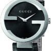 715n3WbYowL_6dbcde07-eca5-4c82-83b9-5a048eb14f2c Gucci Interlocking G Iconic Black Dial Black Leather Strap Watch For Men - YA133205