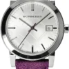 71FRlsU-40L-645313_62022555-9e3e-4ac4-b734-acbdc6a4a4e5 Burberry The City Silver Dial Purple Leather Strap Watch for Women - BU9122