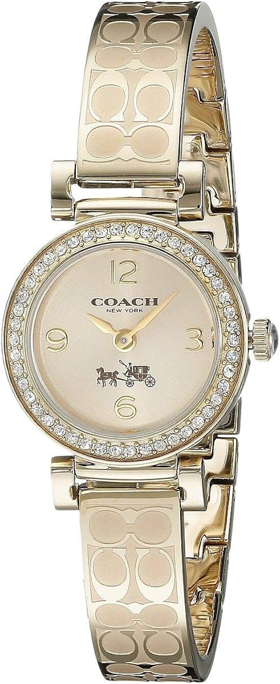 Coach Dress Crystals Gold Dial Gold Steel Strap Watch For Women - 14502202